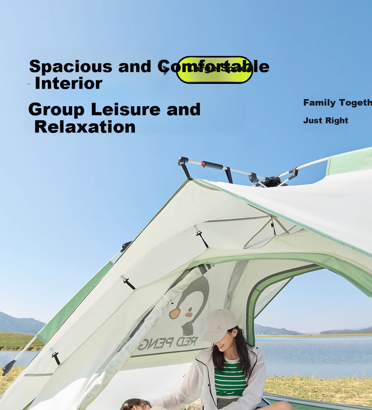 CAMEL Outdoor Penguin Tent, Portable Folding Tent, Automatic Quick-Open, Rainproof, Sun-Resistant, Thickened, for Wilderness Camping B004 18