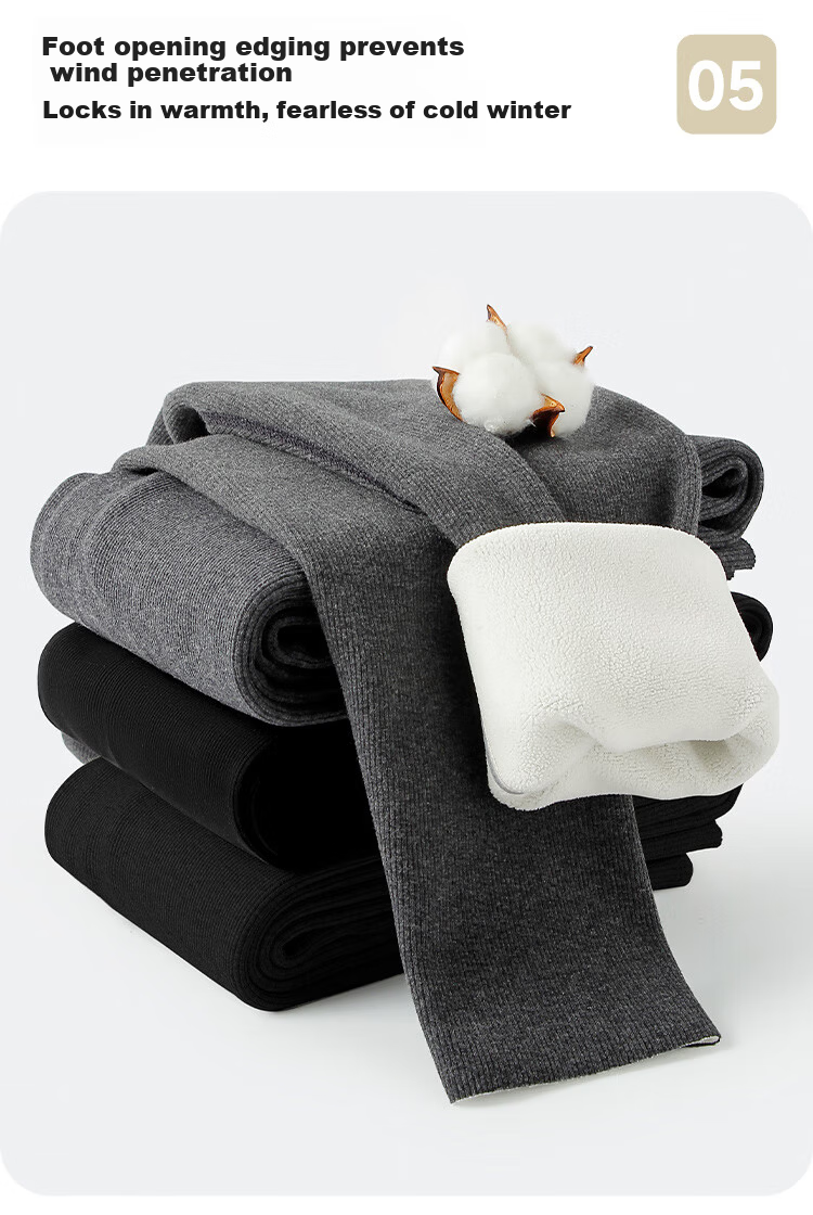 Langsha Women's Fleece-Lined Thickened Warm Vertical Stripe Slim Fit Casual Fashion Cotton Leggings for Autumn and Winter 8