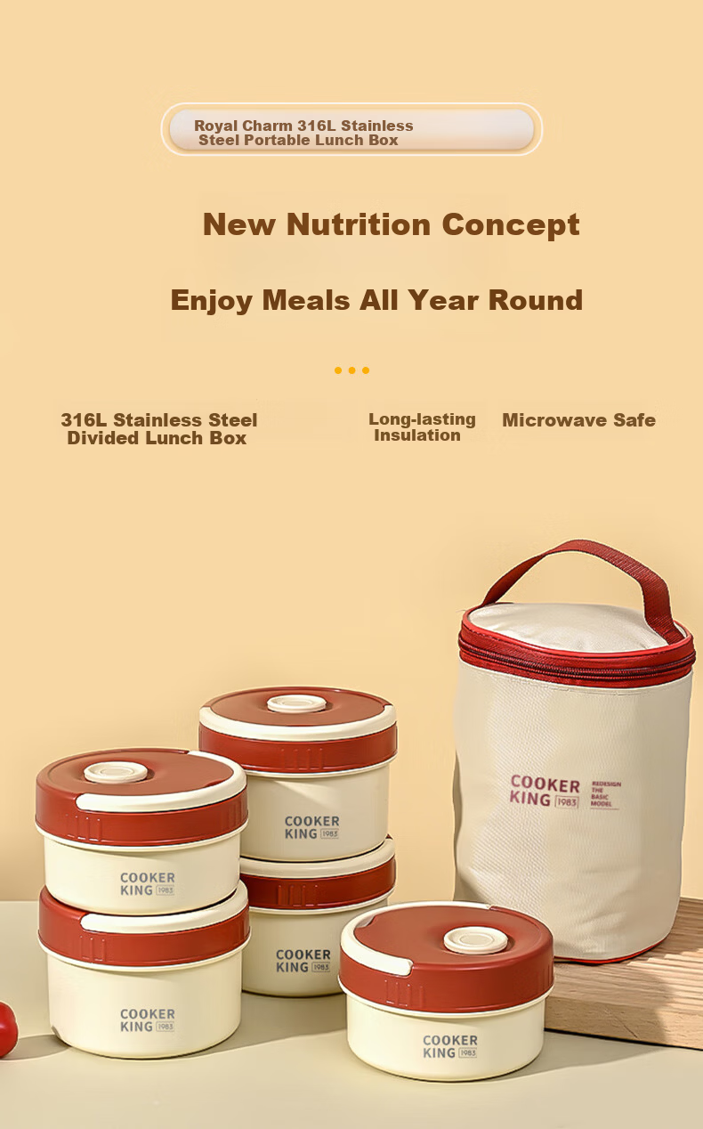 Chuida Huang 316L Stainless Steel Inner Liner Insulated Lunch Box Large Capacity Microwaveable Sealed Portable Bento Box for Office Workers 1