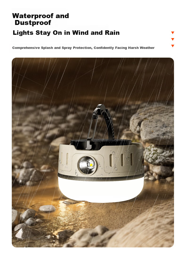Xiaoyeren Solar Outdoor Camping Light Long-lasting Tent Atmosphere Yard Rechargeable Night Market Small Hanging Lamp 12