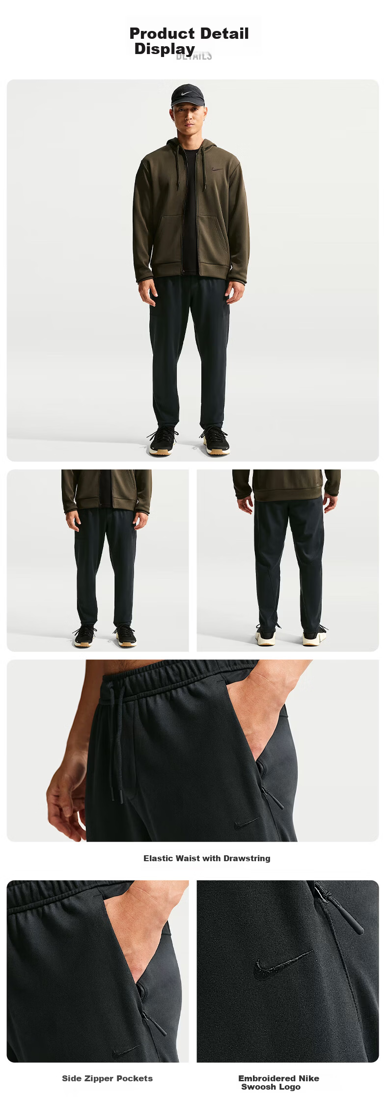 NIKE Men's Sports Casual Trendy Versatile Spring Autumn Commuter Pants II1307-320 Green L 4