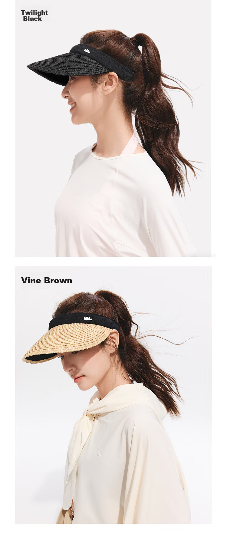 Beneunder Sun Hat Straw Hat UV Protection Women's Sunshade Hat Open Top Hat Black Coating BM562 Oak Brown 15