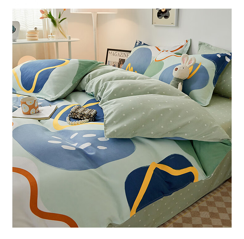 Grace Single Quilt Cover A-Class Antibacterial Thickened Quilt Cover Bedding Set Liuguang Impression 180*220cm 1