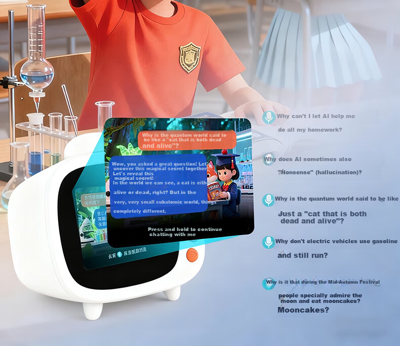 Keyumeng AI Time Treasure Robot Companion Smart Alarm Clock Learning Machine Synchronized Textbook Children's Toy Birthday Gift 4