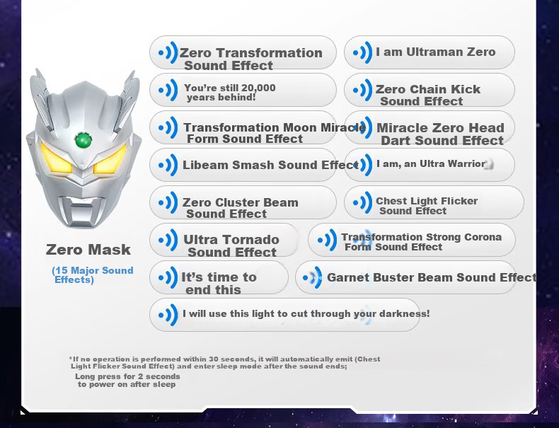 ULTRAMAN Official Zero Ultraman Mask with Light and 15 Sounds Kids Toy Boys Gift Box Birthday Present 19