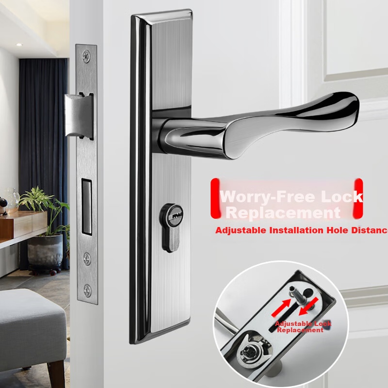 Chugong Universal Household Door Lock Bedroom Door Handle Indoor Wooden Door Lock Adjustable No Drilling Required 24 Handle 2