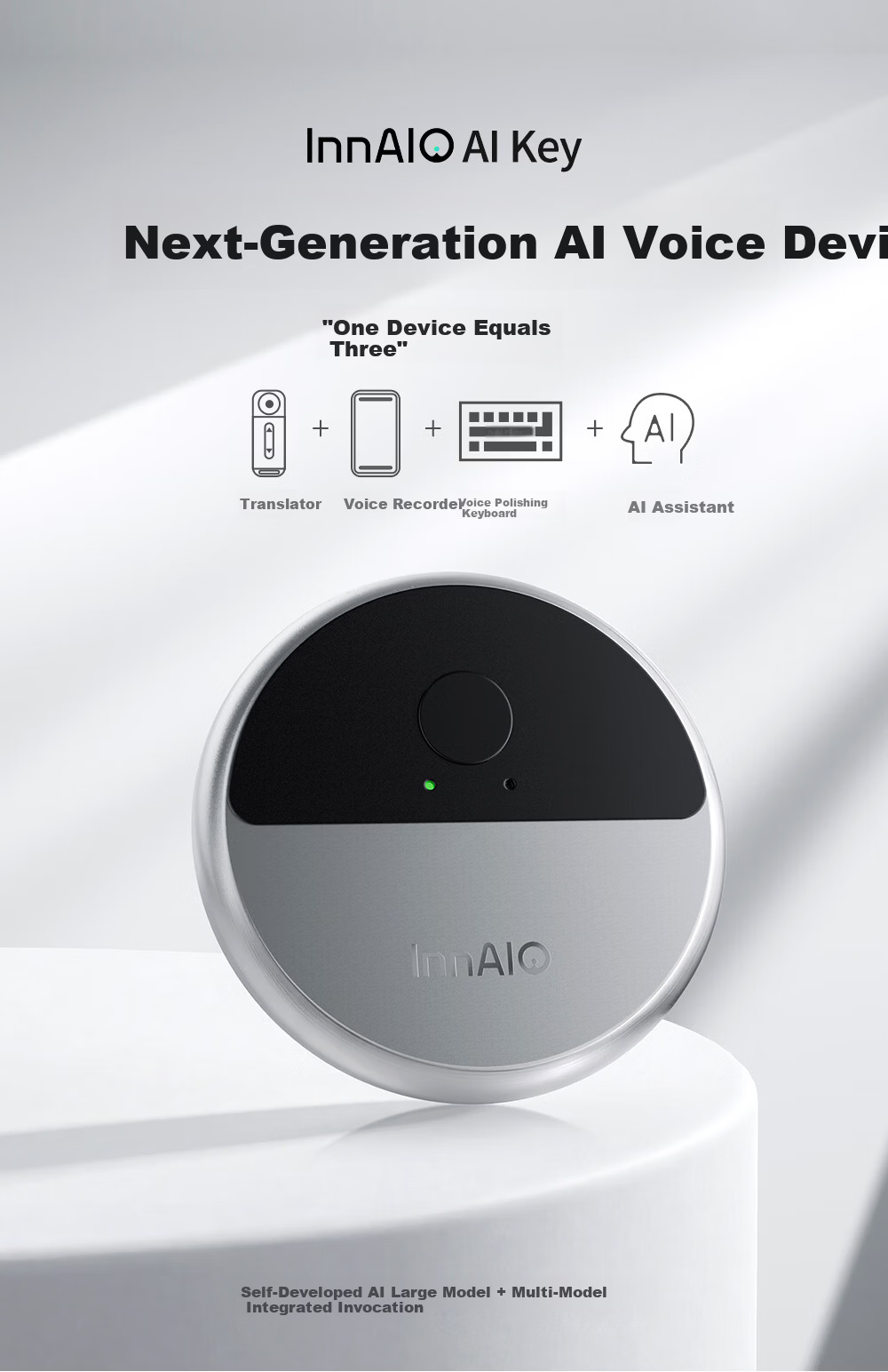 InnAIO Inno AI Key Magnetic Translator T10 [Voice Cloning] Cross-App Simultaneous Multi-Language Real-Time Translator Obsidian Black Portable Travel Essential 5