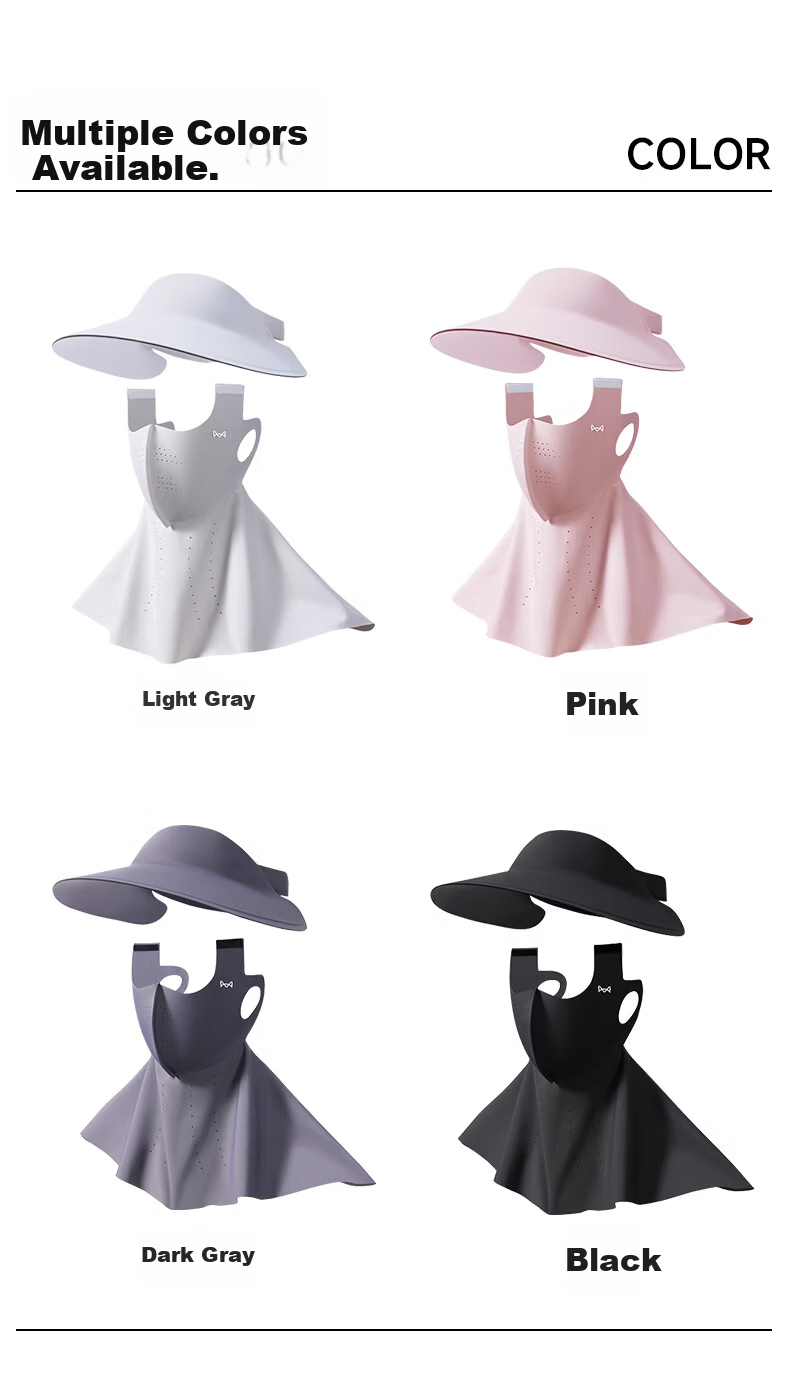 Miiow Women's Full Face Ice Silk Sun Protection Mask Neck Guard 2026 Summer UV Protection Face Bikini Sunshade 6