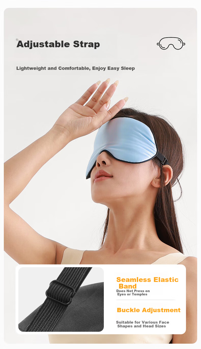 Beianshi Silk Eye Mask Sleep Light Blocking Breathable Unisex Mulberry Silk Double-Sided Eye Mask Black 5