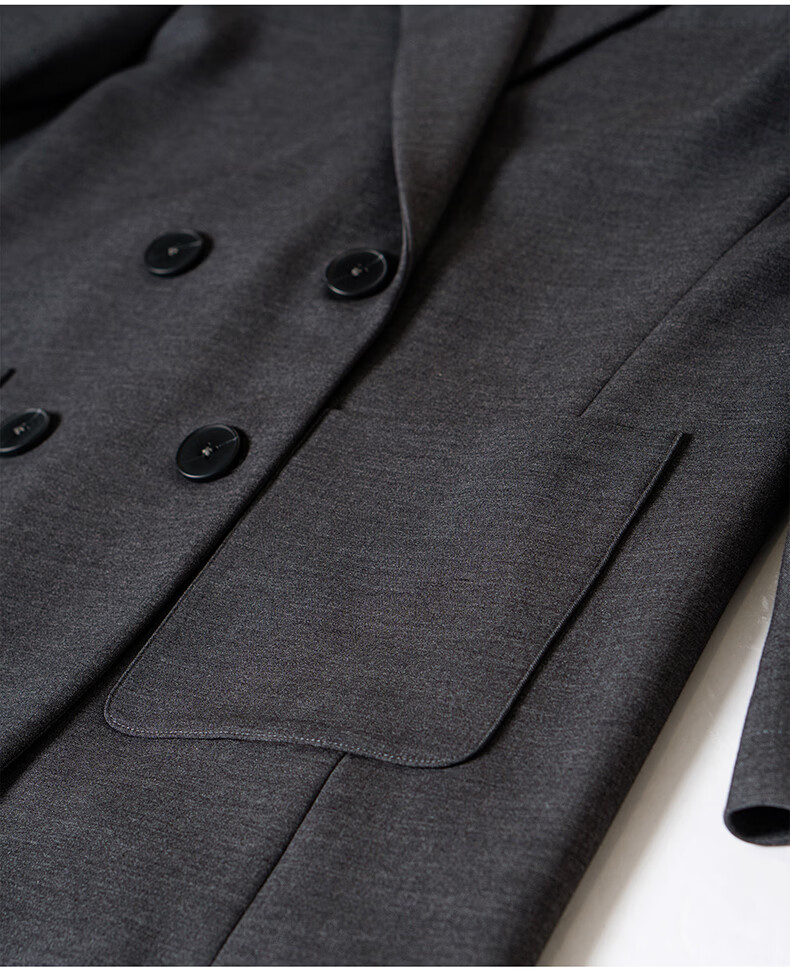 ROEYSHOUSE Women's Elegant Commuter Blazer Spring High-Intelligence Professional Suit Jacket 12596 Dark Gray L 18
