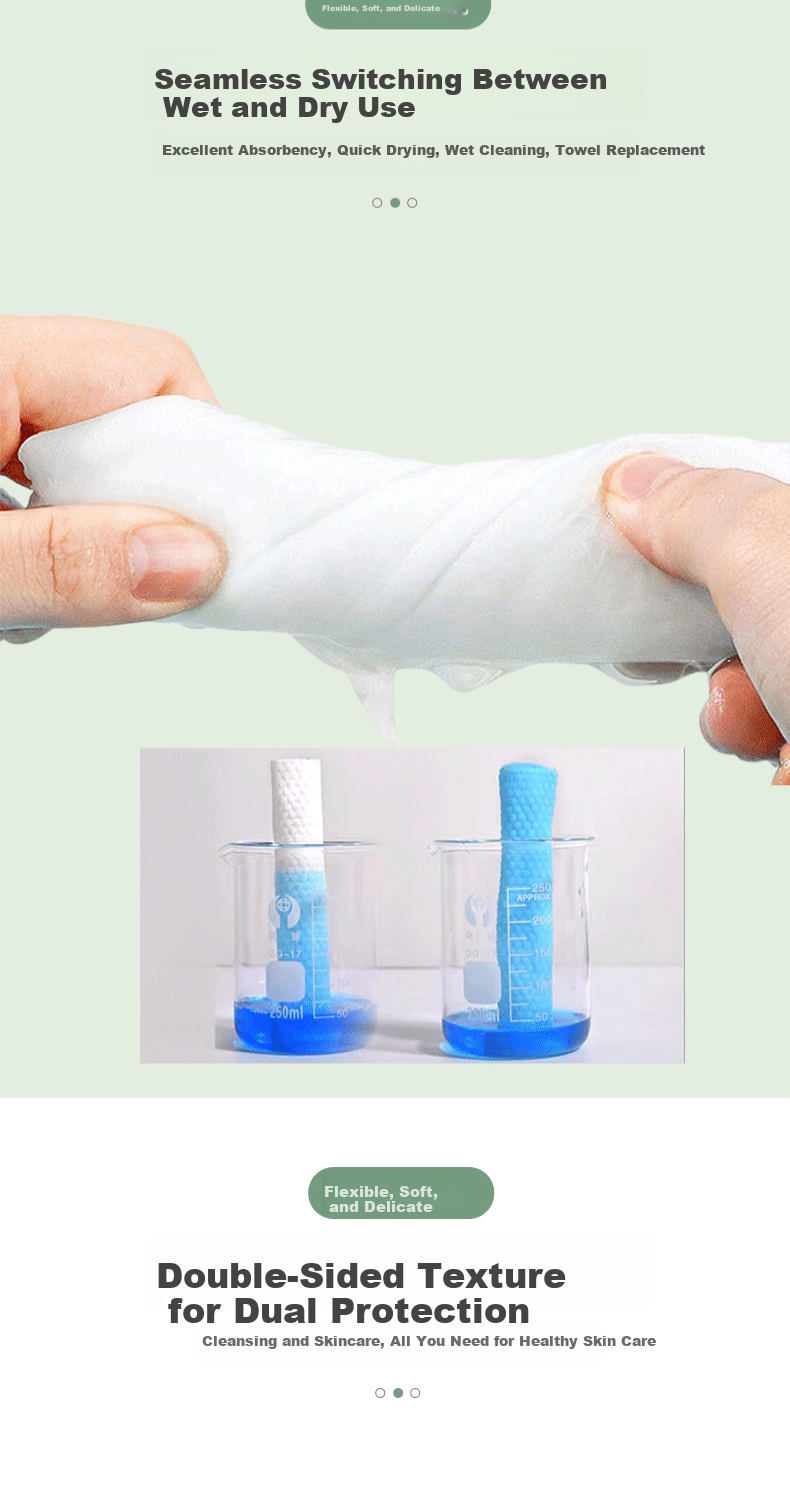 Jieshuyun Extra Large Thickened Skin-Friendly Baby Disposable Facial Cleansing Cotton Soft Wipes 1 Pack*50 Sheets 4