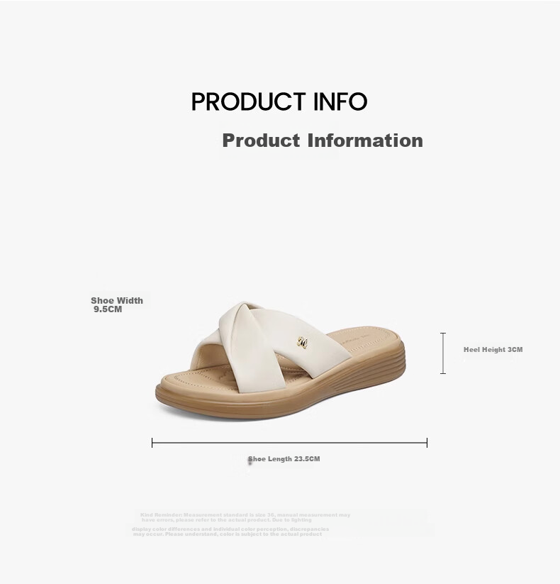 RED DRAGONFLY Genuine Leather Mom Sandals, Summer Sheepskin Soft-Soled Comfortable Non-Fatiguing Middle-Aged And Elderly Sandals WJK25865 Beige 38 8