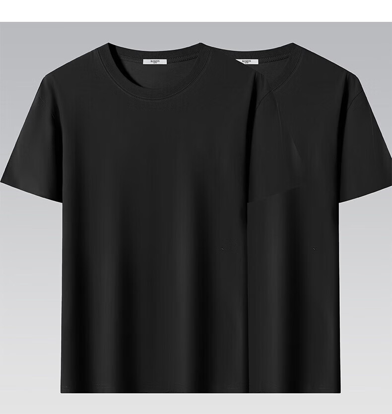 ROMON 100% Cotton Short Sleeve Men's Summer Breathable Business Casual Solid Color Crew Neck T-Shirt 4