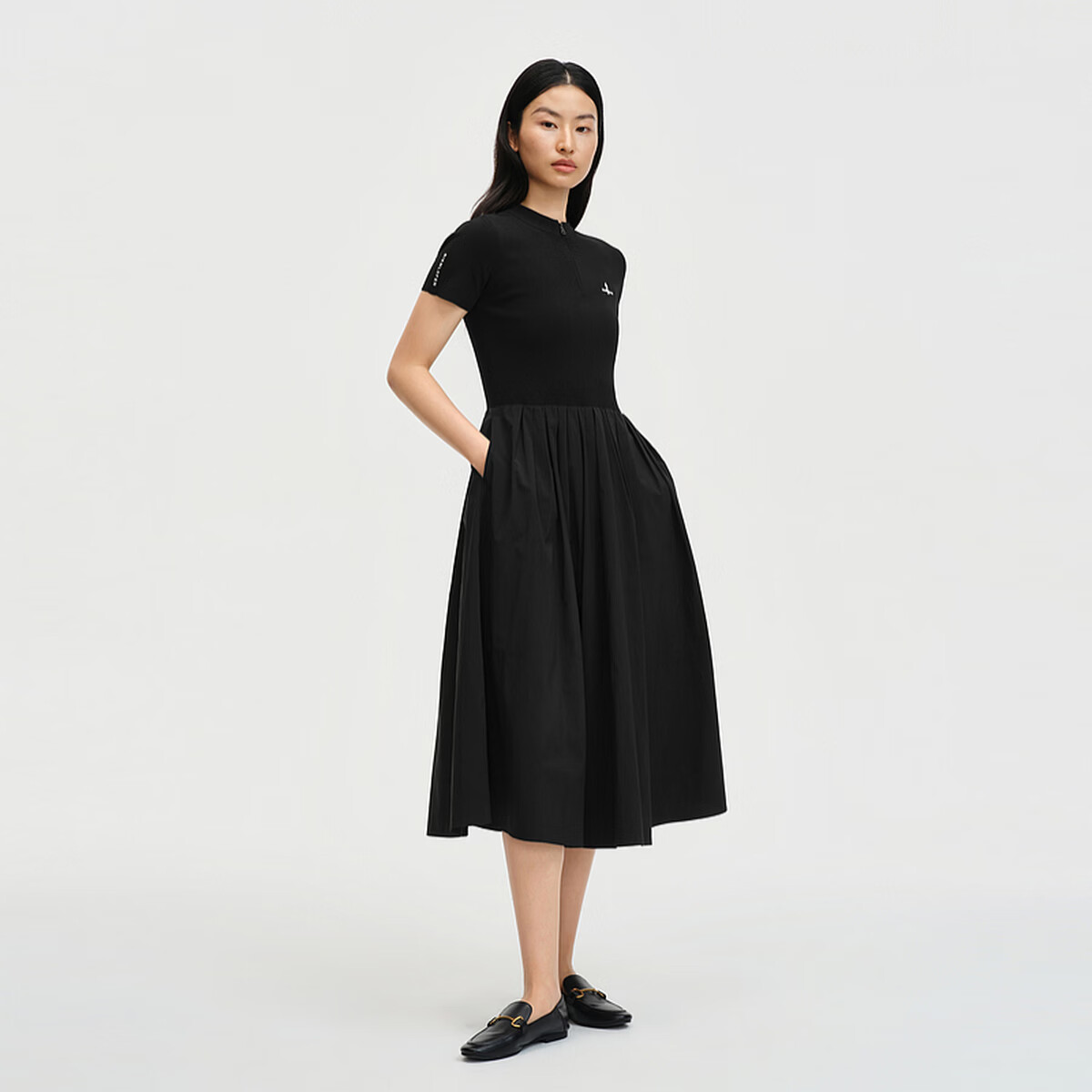 Biyinlefen [Comfort Stretch Knit Fabric] 2026 Spring Summer New Women's Fashion Casual Commuter Crew Neck Short Sleeve Dress