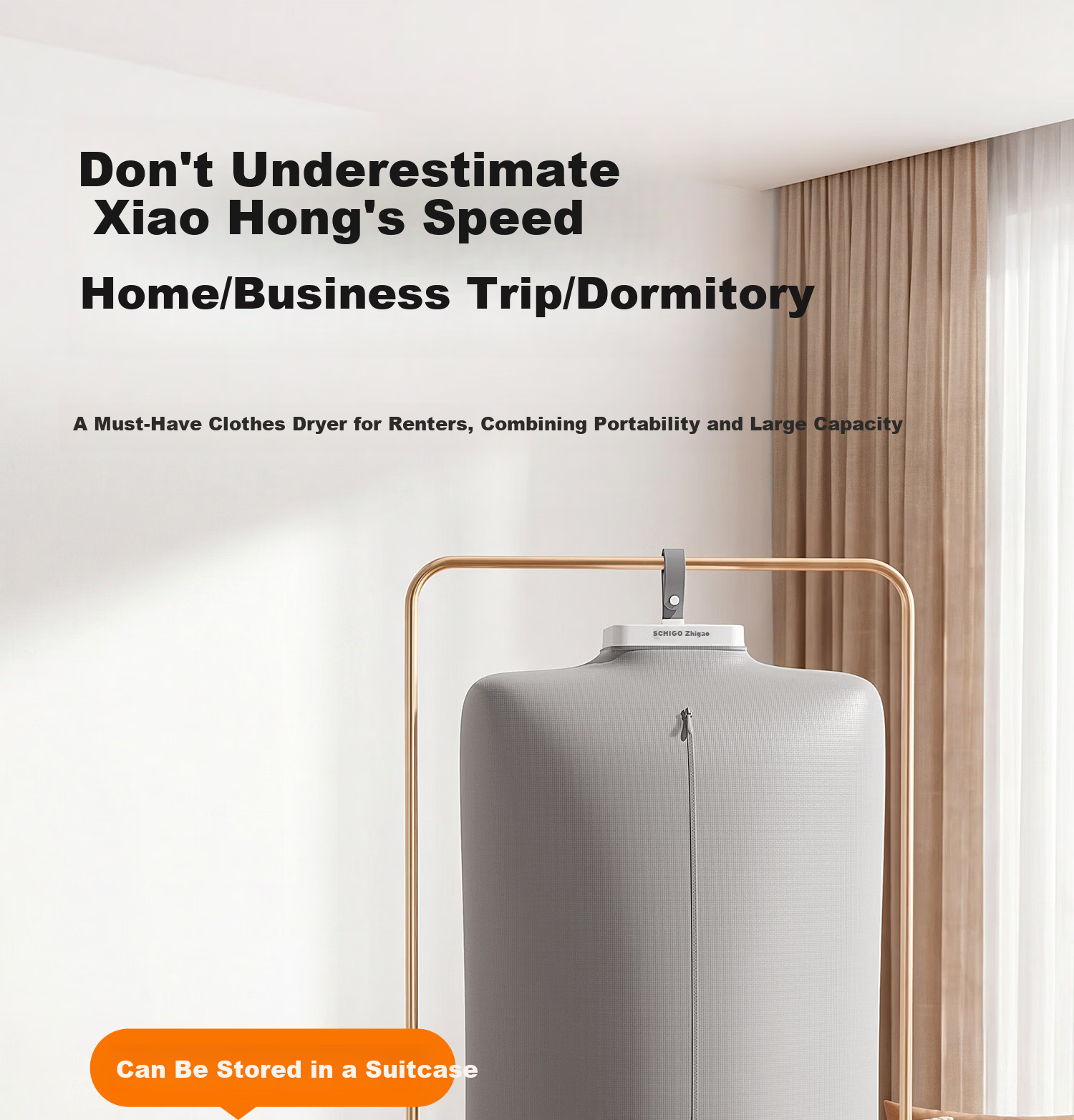 CHIGO Home Dryer Portable Mini Foldable Travel Laundry Dryer 2026 New Model 9