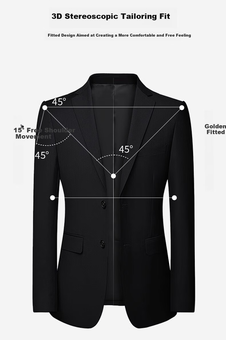 ROMON Men's Slim Fit Business Suit Groom Wedding Tuxedo Black 2XL 6