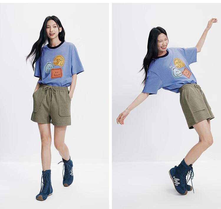 Semir Women's Casual Summer Elastic Waist Loose Knit Straight-Leg Sports Shorts Ins Trend 101325125001 17