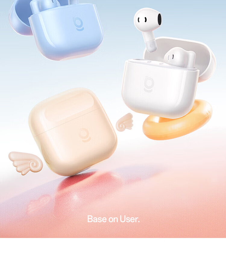 Baseus BS2 Lite Semi-In-Ear True Wireless Earbuds Comfortable Bluetooth Music Sports Earphones Low Latency for Apple Huawei Vivo Honor Phones Gift 4