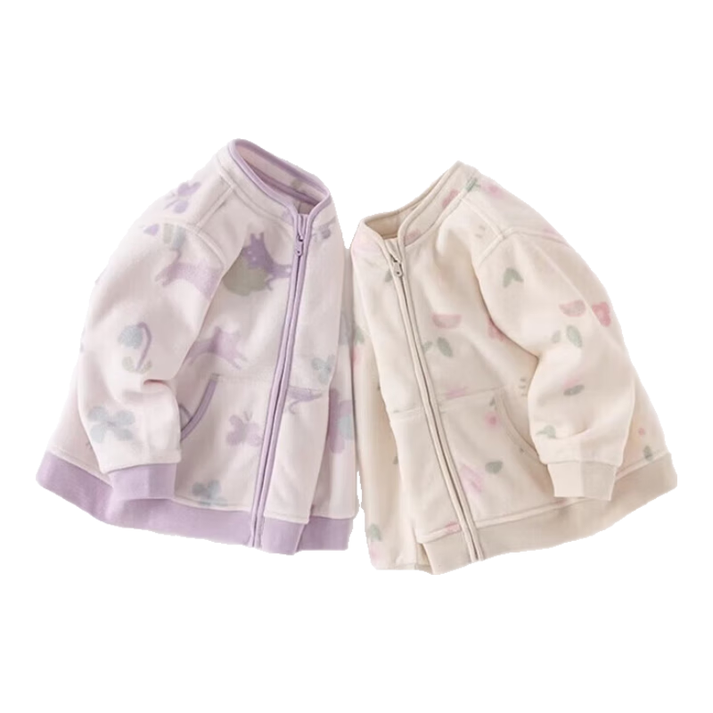 DAVE & BELLA [Hug Coat] Girls' Fleece Jacket, Spring And Autumn Children's Outerwear, Toddler Baby Fleece Clothing