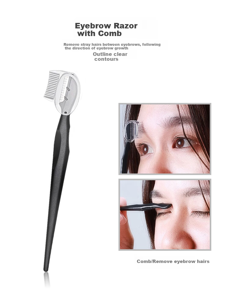 UPLUS 9-Piece Eyebrow Shaping Kit Beginner Eyebrow Razor Set Eyebrow Trimmer Makeup Scissors for Men and Women 8
