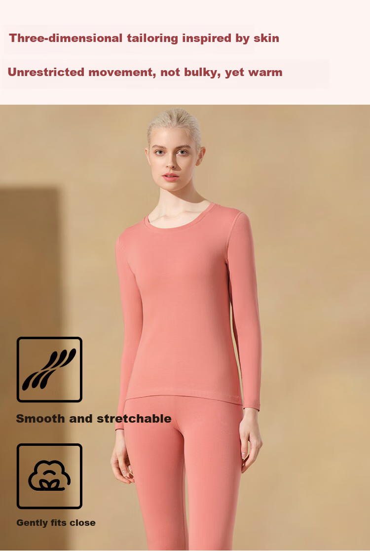 Schiesser 7A Antibacterial Women's Crew Neck Thermal Underwear Amino Acid Thermal Set Deep Pink S 10