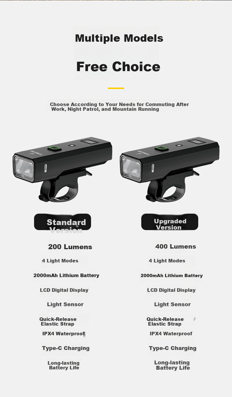 Captain Tas Bicycle High-Brightness Night Riding Front Light Mountain Road Bike Smart Sensor Strong Flashlight Children's Lighting Equipment 12