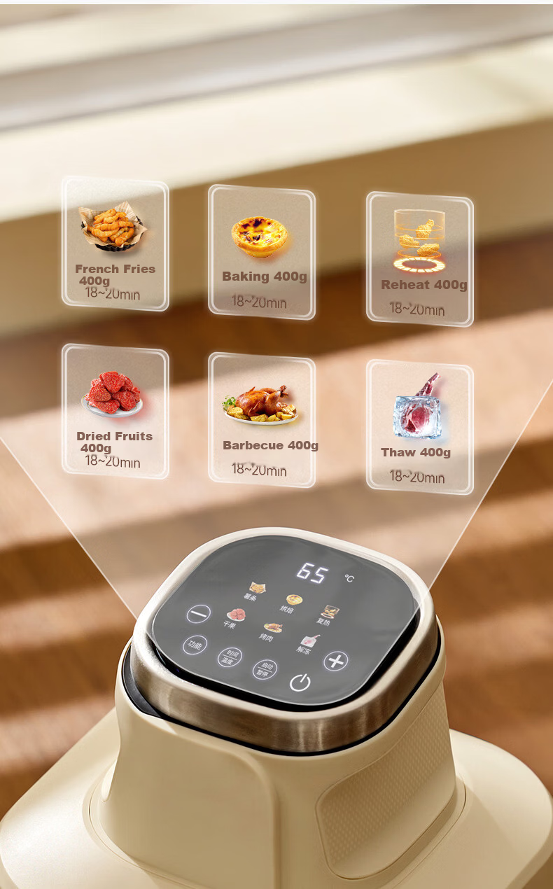 APIXINTL Anben Su Air Fryer Japan Home Use 4.5L Large Capacity No-Turnover Steam Tender Fry Panoramic Visible Full Glass Fry Basket Integrated Machine APIX-AFD14 21