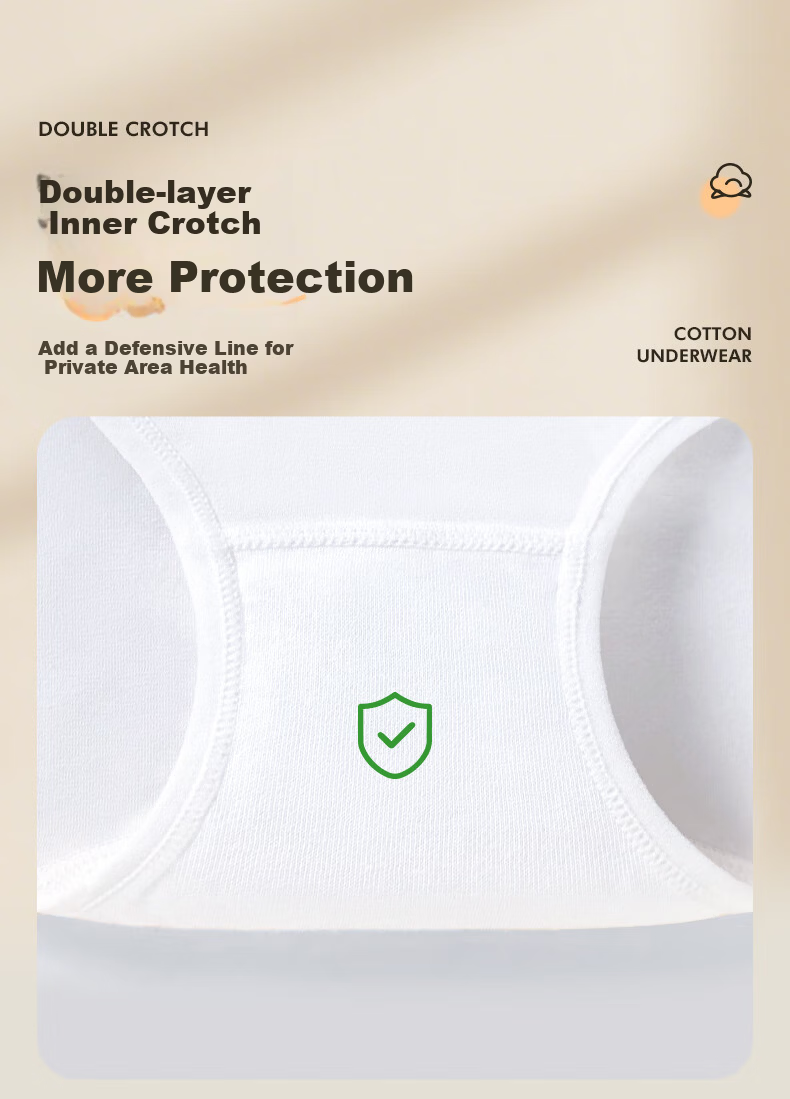 Baicaoyuan Disposable Cotton Women's EO Sterilized No-Wash Travel Maternity Menstrual Day-Use Underwear 5 Pieces 2XL 4