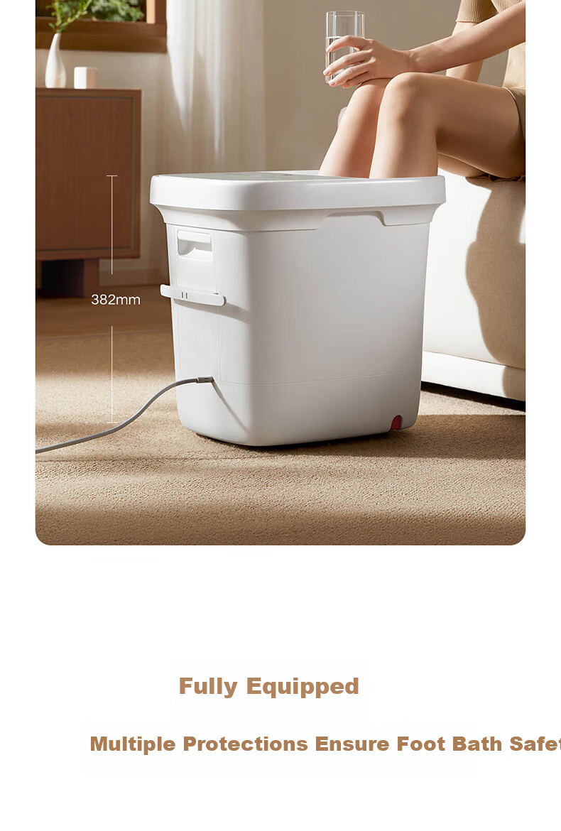 Mijia Xiaomi Automatic Constant Temperature Heating Airbag Massage Foot Bath Basin Intelligent Sterilization Foot Soak Tub for Calf Foot Bath Birthday Gift for Mom and Women 19