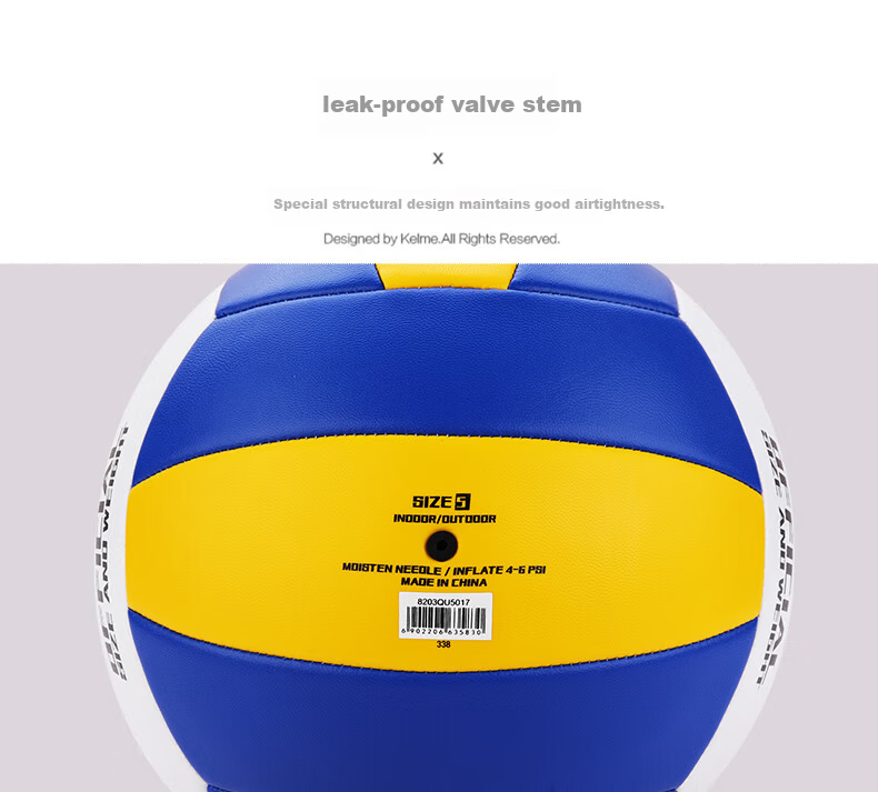 KELME Sewn Volleyball Official Match Indoor Training Size 5 White Blue 9