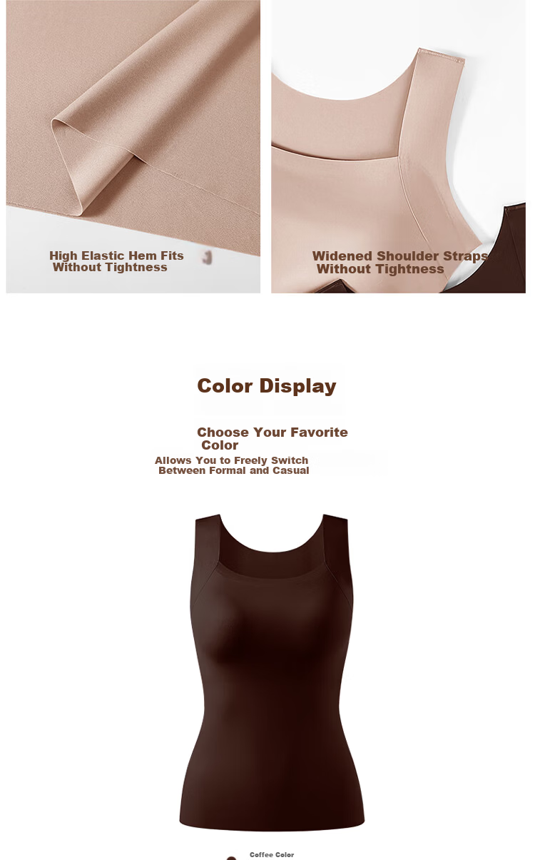 GUJIN Lightweight Warm Vest Women's Thermal Autumn Winter Bra-Free Innerwear Base Layer Camisole Skin-Friendly M 11
