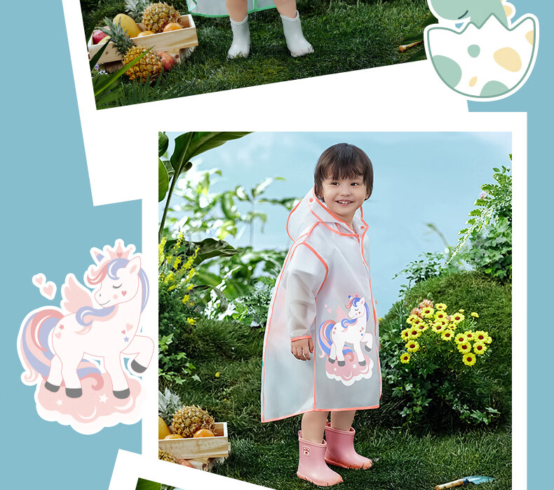 Betis Kids Raincoat Boys Girls Waterproof Rainwear Kindergarten Primary School Student Rain Poncho 20