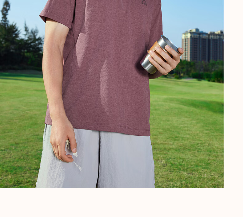 361° Men's Spring Summer Sports Polo Shirt Outdoor Quick-Dry Antibacterial Loose Short Sleeve Top 652623101-1 21