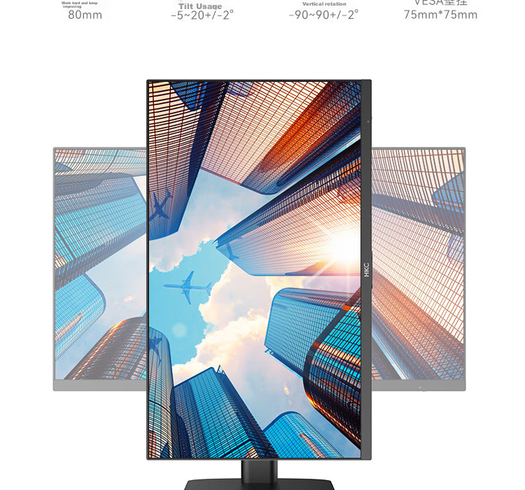 HKC 27-Inch 4K Ultra HD IPS Screen HDR400 Hardware Low Blue Light 95% P3 Wide Color Gamut 1.07 Billion Colors E-Book Design Office Rotatable Height-Adjustable Monitor T2752U 18