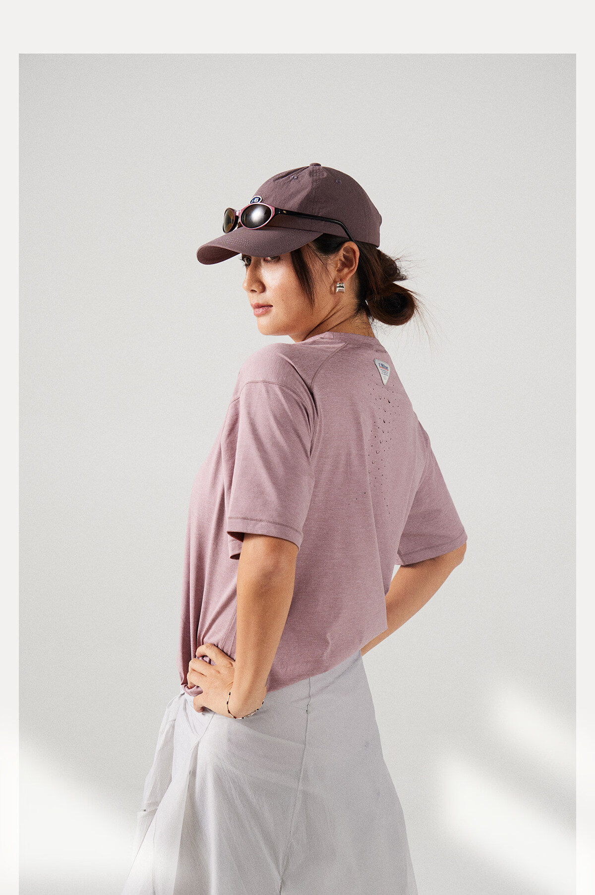 Lanqi Frog Breath Moisture-Wicking Quick-Dry Short Sleeve T-Shirt 2026 Spring Men's Breathable Outdoor Running Crew Neck T-Shirt Gray Pink S 24