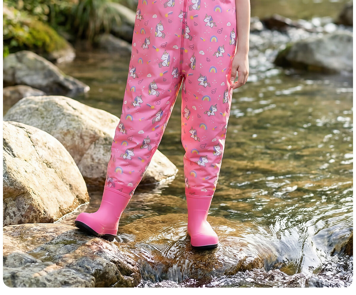 361° Kids Waterproof Wading Pants One-Piece Water Shoes New Stream Trekking Outdoor Fishing Water Play Pants 15