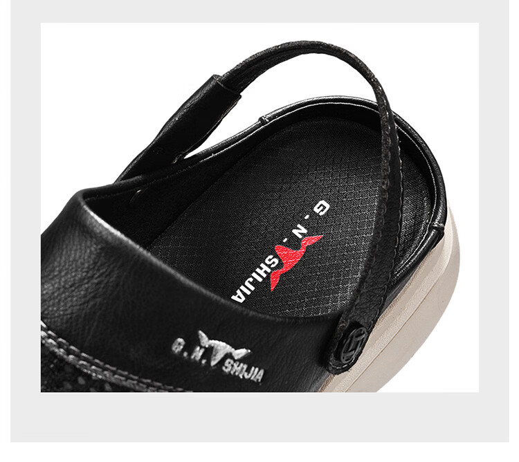 Bull Family Men's Summer New Breathable Hollow Toe Sandals Versatile Slippers Men's Mesh Beach Shoes Two-Way Clog Shoes 13