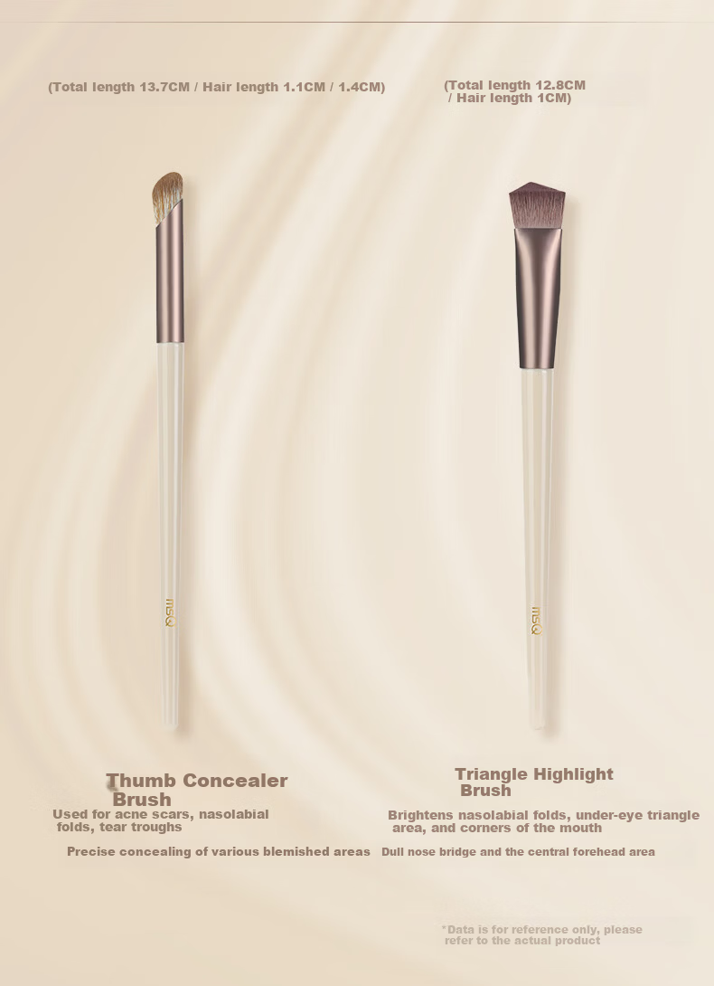 MSQ 12-Piece Mocha Makeup Brush Set - Loose Powder Brush, Blush Brush, Foundation Brush, Concealer Brush, Highlighter Brush, Eyeshadow Brush Beauty Tools 20