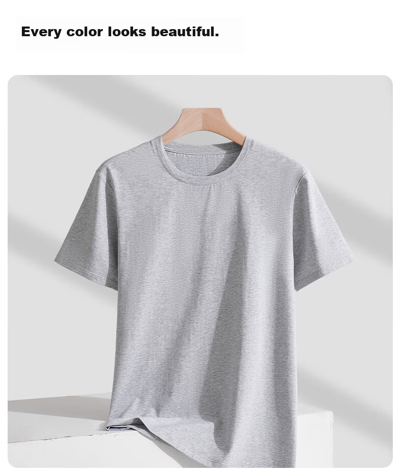 Miiow [Antibacterial Cooling] Men's Short Sleeve T-Shirt 40s Combed Cotton Basic Spring Summer White 2XL 16