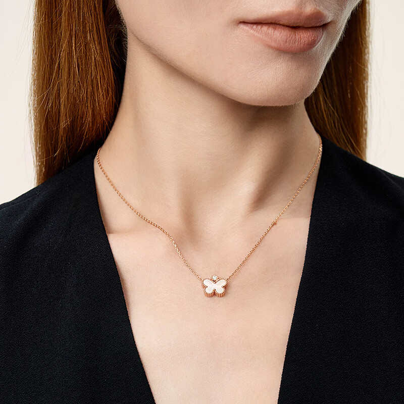 Dukou Butterfly Necklace for Women Luxury Birthday Gift for Girlfriend Wife (Same Style as Sisley Choi)