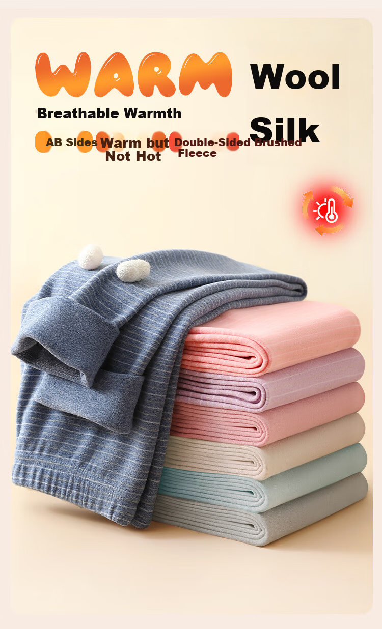 LangSha Kids Thermal Pants Boys Wool Silk Autumn Trousers Thickened Fleece Homewear School Uniform 2