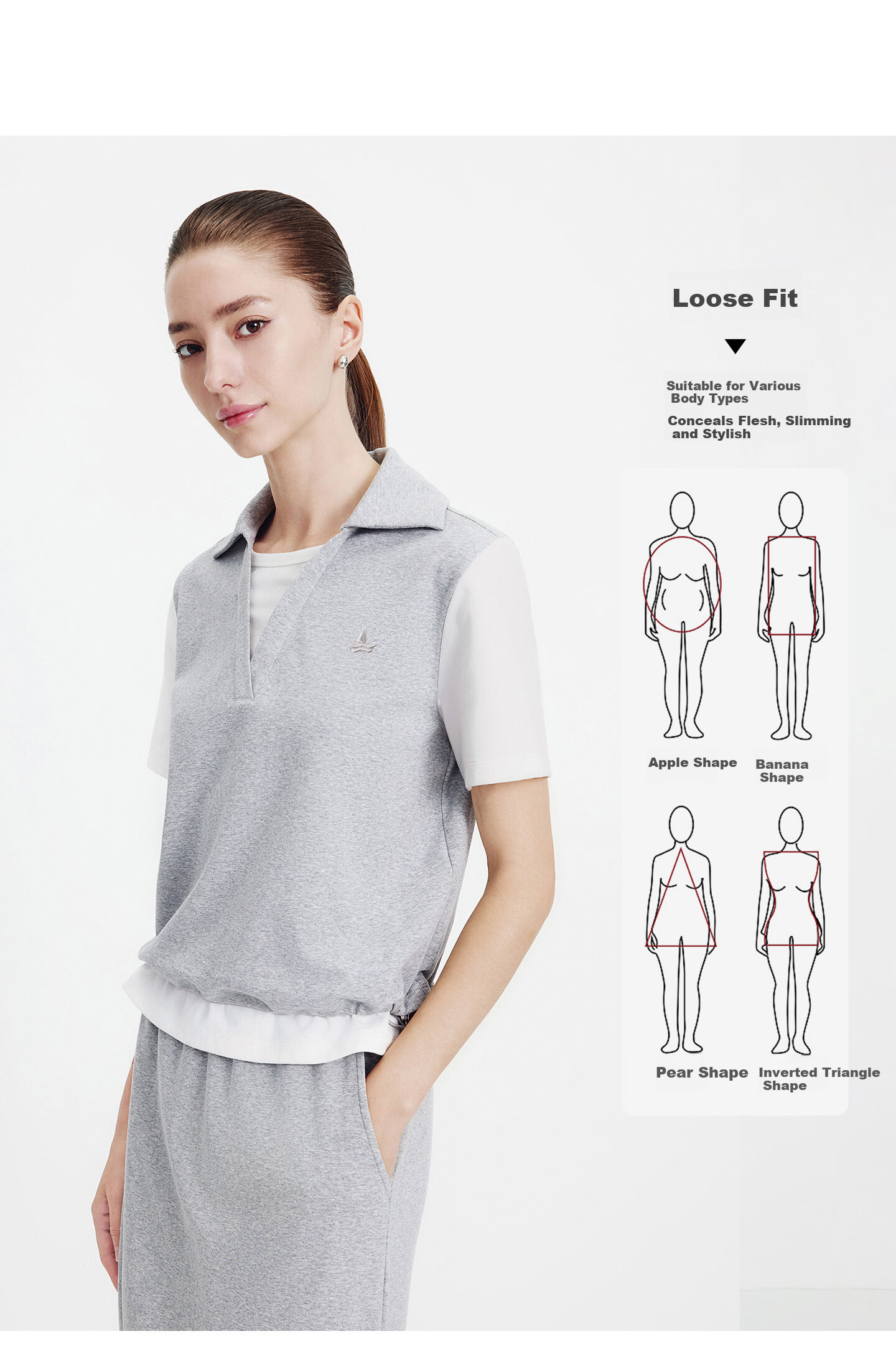 Navigare Small Sailboat Two-Piece V-Neck Collar Top 2026 New Women's Loose Color-Block Short Sleeve T-Shirt 2325536504 7