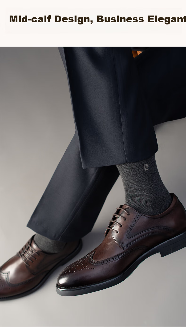 Pierre Cardin 10A Antibacterial Wool Socks for Men Autumn Winter Mid-Calf Sheep Wool Warm Thickened Business Long Socks Gift Box 3