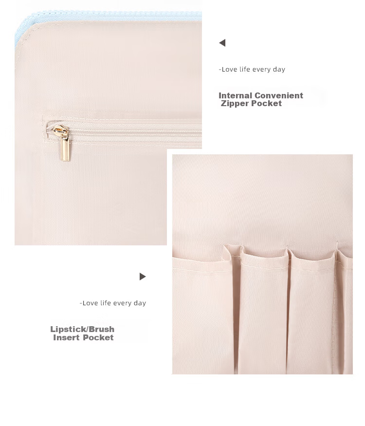 LOHO Travel Makeup Bag Portable Toiletry Skincare Storage Pouch for Women High-End Travel Business Trip Stylish Carry-On 8