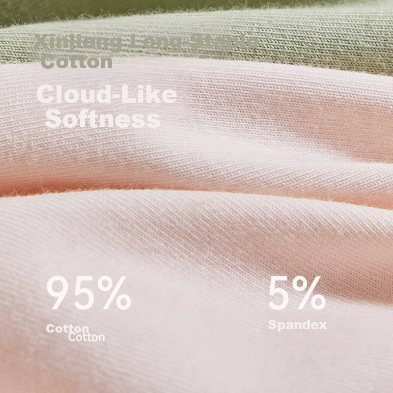Caiyue Women's Thermal Underwear Xinjiang Cotton Seamless 10A Antibacterial Stretch Pure Cotton Autumn Top and Bottom Set with Square Neck