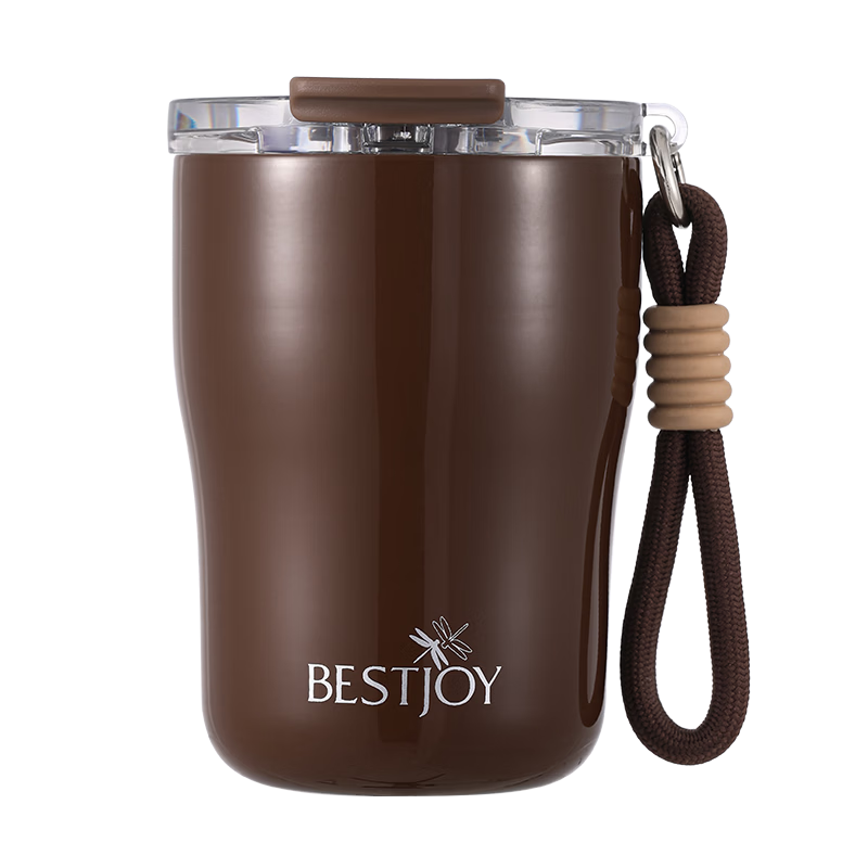 FUGURNG BESTJOY 316L Stainless Steel Coffee Thermos Office Direct Drinking Travel Mug for Men and Women 350ml Brown