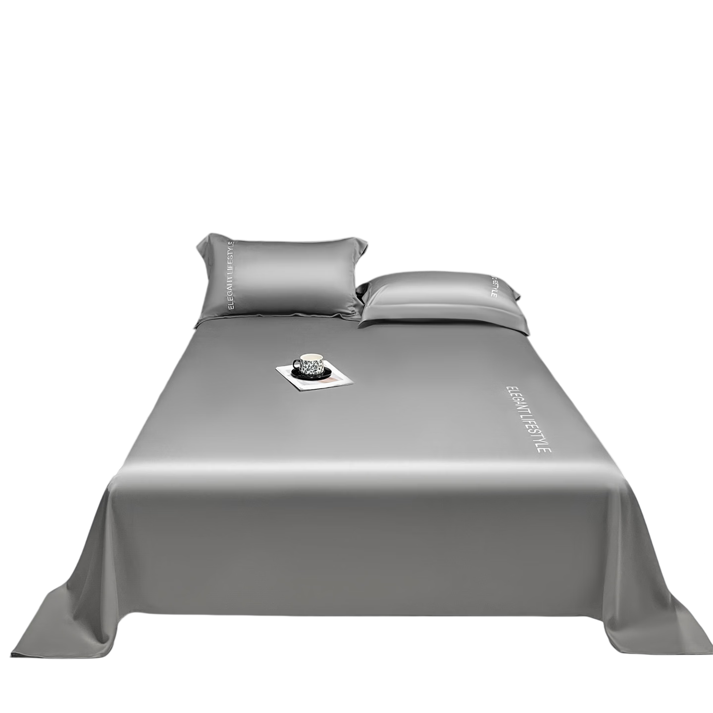 Aivilaisel Ice Silk Bed Sheet Single Piece Double Summer Ice Silk Quilt Cover 180*230cm Yimeng Gray