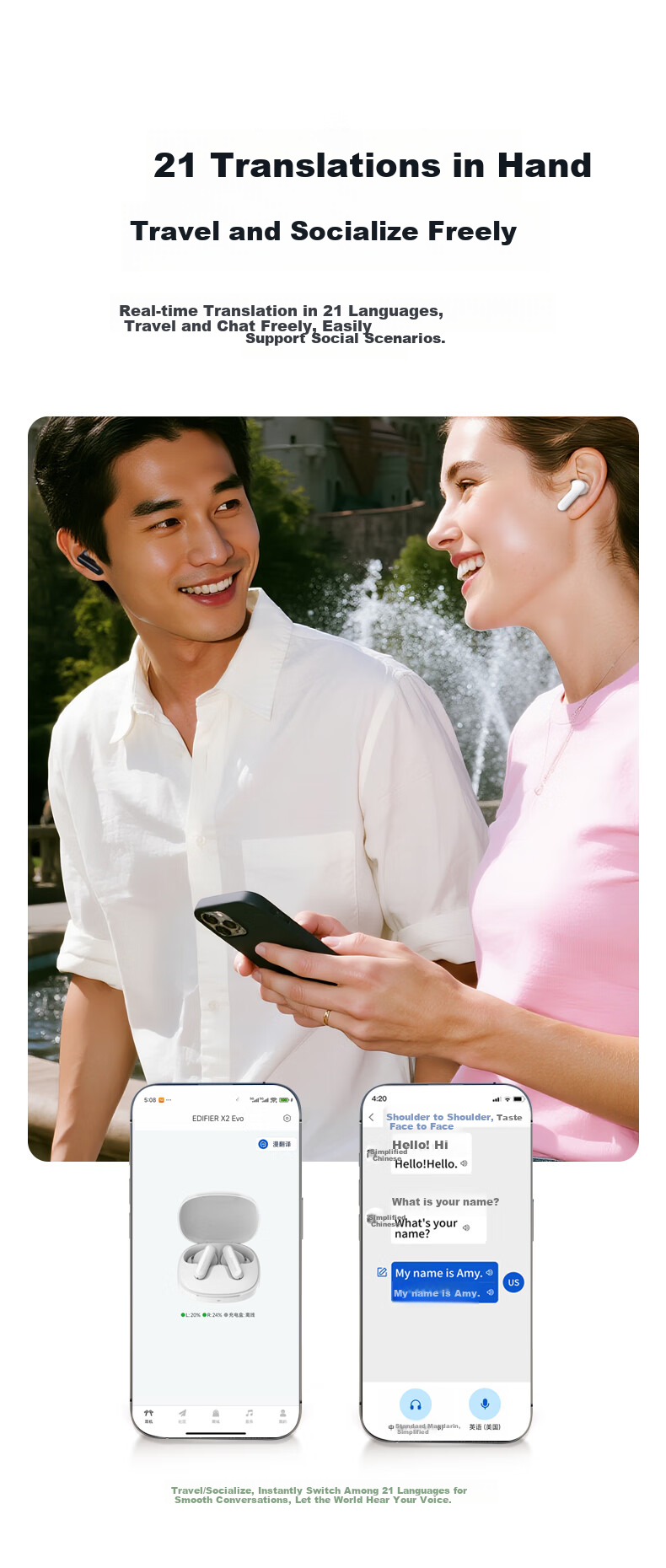 EDIFIER X2 Evo True Wireless Stereo Bluetooth Earphones Bluetooth 6.0 Spatial Audio Translation Earphones for Apple Huawei Xiaomi OPPO Phones Ink Gray 11