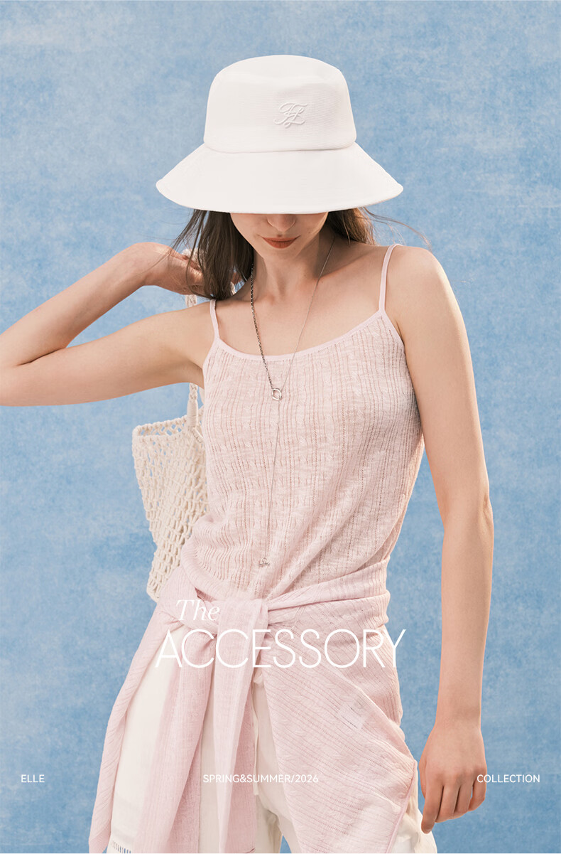 ELLE Waffle Embroidered Fisherman Hat Women's Summer Sun Protection UV Breathable Sunshade Hat Gift 15