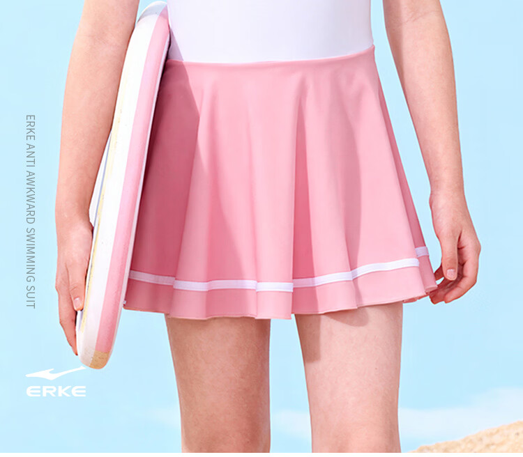 ERKE Kids Girls Toddler One-Piece Skirted Swimsuit Breathable Skin-Friendly Beach Swimwear 2